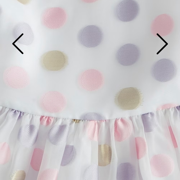 Pantaloons muliticolored polka dot white baby frock with hair band - Picture 5 of 7